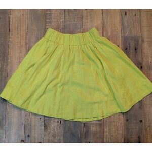 Abercrombie‎ & Fitch Mini Skirt Womens XXS Lime Green Linen Blend with Pockets